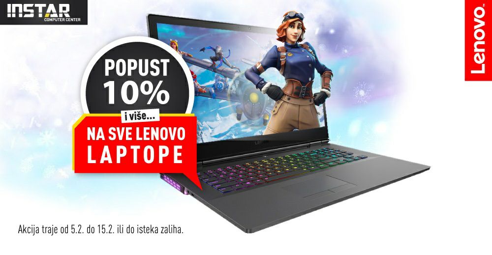 10% i više popusta na sve Lenovo laptope