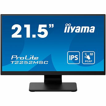 Monitor Iiyama 21.5" ProLite T2252MSC-B2, IPS, HDMI, DP, 2xUSB 3.2, Zvučnici, Touch, Full HD