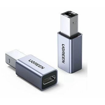 Adapter Ugreen, USB-C 2.0 (Ž) na USB-B (M), sivi