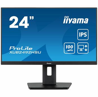 Monitor Iiyama 23.8" ProLite XUB2492HSU-B6, IPS, AMD FreeSync 100Hz, 0.4ms, HDMI, DP, 4xUSB 3.2, Zvučnici, Pivot, Full HD