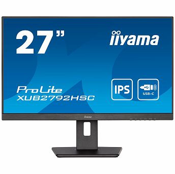 Monitor Iiyama 27" ProLite XUB2792HSC-B5, IPS, 75Hz, HDMI, DP, 2xUSB3.2, USB-C, Zvučnici, Pivot, Full HD