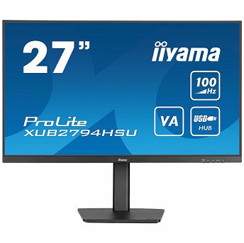 Monitor Iiyama 27" ProLite XUB2794HSU-B6, VA, Adaptive-Sync, AMD FreeSync 100Hz, 1ms, HDMI, DP, 2xUSB 2.0, Zvučnici, Pivot, Full HD