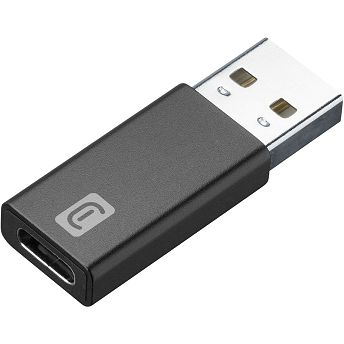 Adapter Cellularline Lightning, USB-A (M) na USB-C 3.0 (Ž), crni