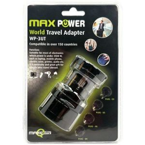 Univerzalni putni adapter Maxpower WP-3UT, crni