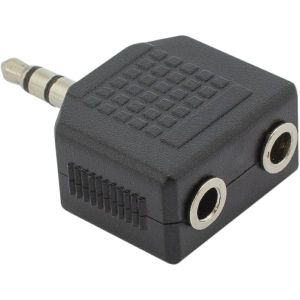 Adapter SBOX, 3.5mm (M) na 2x3.5mm (Ž), crni