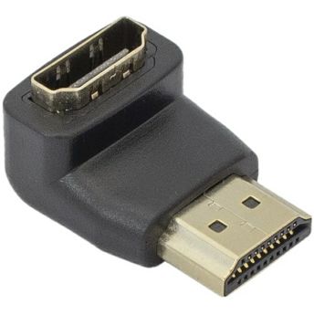 Adapter SBOX, HDMI (M) na HDMI (Ž), kutni, crni