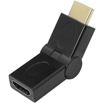 Adapter SBOX, HDMI (Ž) na HDMI (M), kutni 180, crni