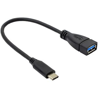 Adapter SBOX, USB-C (M) na USB-A (Ž), crni