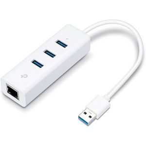 Mrežni adapter TP-Link UE330, 3xUSB-A, USB 3.0 na LAN (RJ45), bijeli