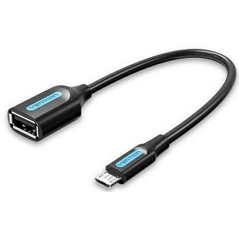 Adapter Vention CCUBB, OTG Micro USB 2.0 (M) na USB-A (Ž), 0.15m, crni