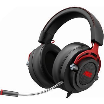 Slušalice AOC GH300, žičane, gaming, 7.1, mikrofon, over-ear, PC, PS4, PS5, Xbox, crveno-crne