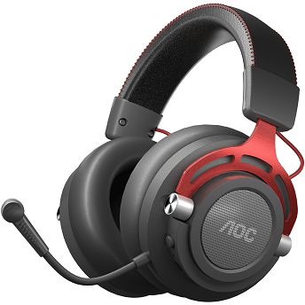 Slušalice AOC GH401, bežične, gaming, mikrofon, over-ear, PC, PS4, Xbox, crne