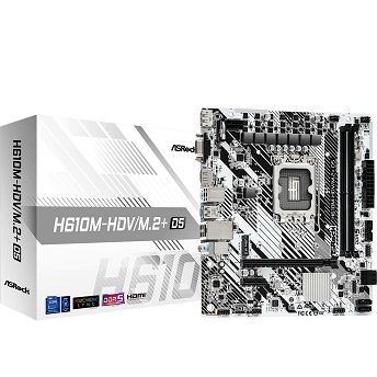 Matična ploča ASRock H610M-HDV/M2+ D5 DDR5, Intel LGA1700, Micro ATX