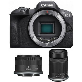 Digitalni fotoaparat Canon EOS R100, mirrorless + RF-S 18-45mm f/4.5-6.3 IS STM + RF-S 55-210mm f/5.0-7.1 IS STM