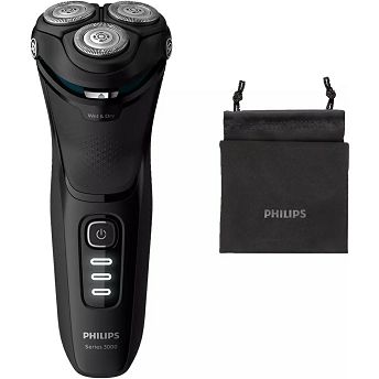 Električni brijač Philips Shaver S3233/52, za mokro i suho brijanje, bežični, crni