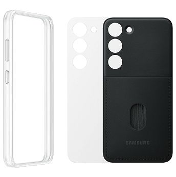 Maskica za mobitel Samsung Frame, za Samsung Galaxy S23, crna/prozirna