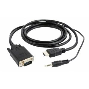 Kabel Gembird, HDMI (M) na VGA (M) + 3.5mm (M), 3.0m, crni