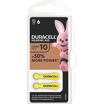 Baterije za slušni aparat Duracell 10, žute, 6 komada - 96091449
