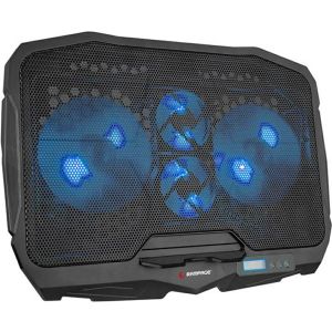 Hladnjak za prijenosno računalo Rampage AD-RC4, do 17", plavo LED, crni