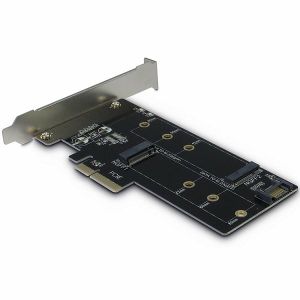 PCIe Adapter for M.2 PCIe and M.2 SATA drives (Drive 2xM.2 PCIe, Host PCIe x4, SATA), card