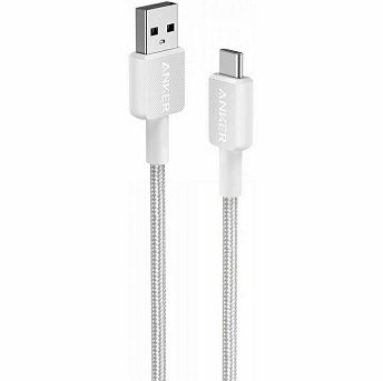 Kabel Anker 322, USB-A (M) na USB-C (M), 1.8m, pleteni, bijeli