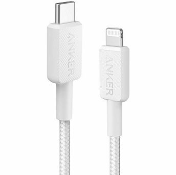 Kabel Anker 322, USB-C (M) na Lightning (M), 0.9m, pleteni, bijeli