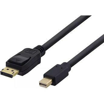 Kabel Deltaco, DisplayPort (M) na Mini DisplayPort (M), 1.0m, crni