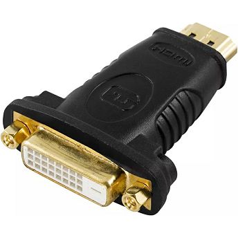 Adapter Deltaco, HDMI (M) na DVI-D (Ž), crni