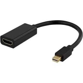 Adapter Deltaco, Mini DisplayPort (M) na HDMI (Ž), crni
