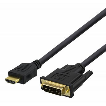 Kabel Deltaco, HDMI (M) na DVI-D 24+1 (M), 2.0m, crni