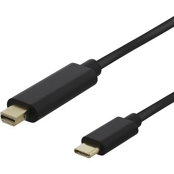 Kabel Deltaco, USB-C (M) na Mini DisplayPort (M), 2.0m, crni