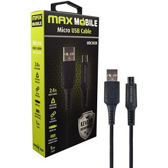 Kabel Max Mobile UDC3028, USB-A (M) na Micro USB (M), 1.0m, crni