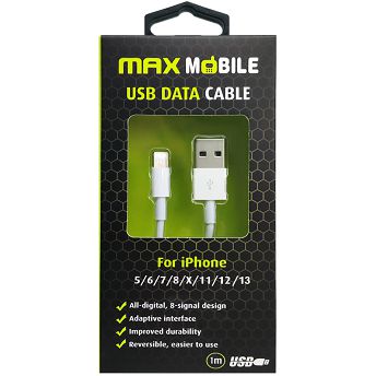 Kabel Max Mobile, USB-A (M) na Lightning (M), 1.0m, bijeli