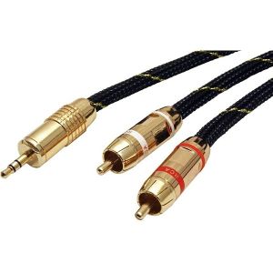Kabel Roline Gold Audio 3.5mm Stereo - 2× Cinch (RCA), M/M, 2.5m