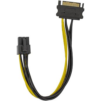 Kabel SBOX SATA naponski (M) na PCI Express 6-pin (M), 0.20m