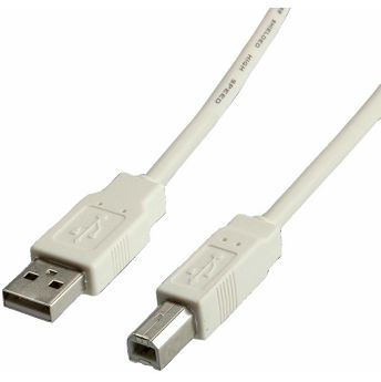 Kabel Roline, USB-A na USB-B, 0.8m, bež