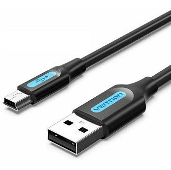 Kabel Vention, USB-A (M) na Mini USB (M), 0.25m, crni