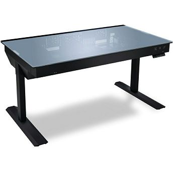 Kućište/stol Lian Li DK-05F, Sit-Stand, kaljeno staklo, bez napajanja, E-ATX, RGB, crno