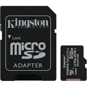 Memorijska kartica Kingston Select plus, microSDXC, HC Class10, 512GB + SD Adapter