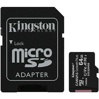 Memorijska kartica Kingston Select plus, microSDXC, HC Class10, 64GB + SD Adapter