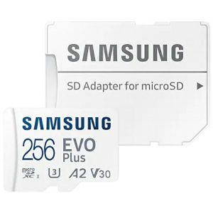 Memorijska kartica Samsung EVO Plus, microSD, HC Class10, 256GB + SD Adapter