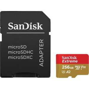 Memorijska kartica SanDisk Extreme, microSDXC, HC Class 10, 256GB + SD Adapter - MAXI PONUDA