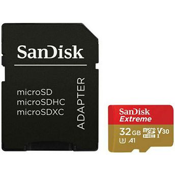 Memorijska kartica SanDisk Extreme, microSDHC, HC Class 10, 32GB + SD adapter