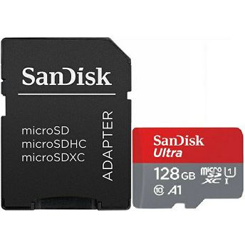 Memorijska kartica SanDisk Ultra, microSDXC, HC Class 10, 128GB + SD Adapter