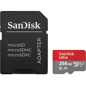 Memorijska kartica SanDisk Ultra, microSDXC, HC Class 10, 256GB + SD Adapter