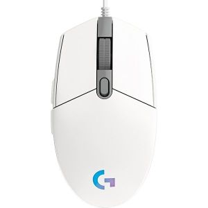 Miš Logitech G102 Lightsync, žičani, gaming, 8000DPI, RGB, bijeli