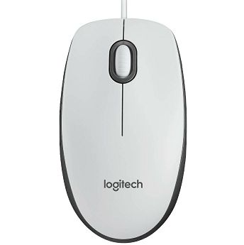Miš Logitech M100, žičani, bijeli
