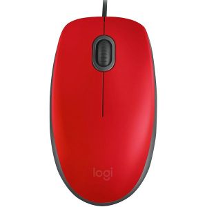 Miš Logitech M110 Silent, žičani, crveni