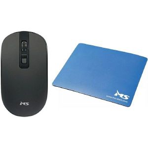 Miš MS Focus M300, bežični, crni + podloga za miš MS, plava