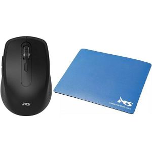 Miš MS Focus M315, bežični, crni + podloga za miš MS, plava